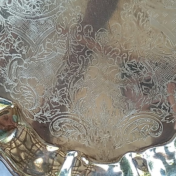 Vintage 1980s Leonard by Towle silverplate Chippendale Tray - Picture 2 of 5